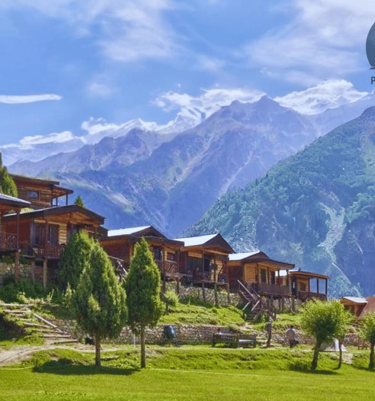 Wooden huts at fairy meadows