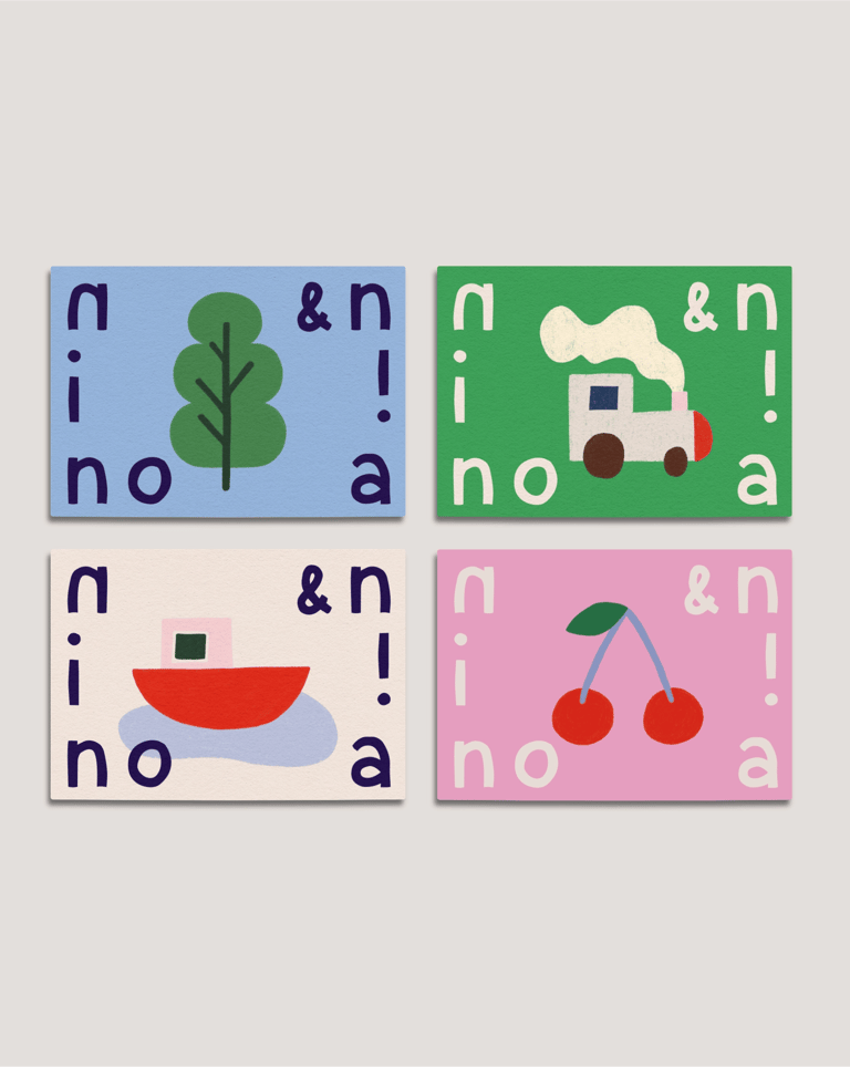 Farbenfrohe Visitenkarten für Kids Conceptstore