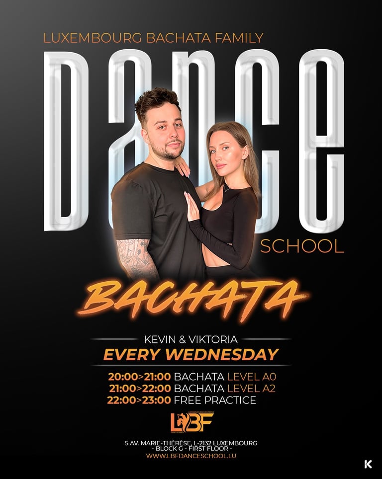 a couple of people standing in front of a black and white poster