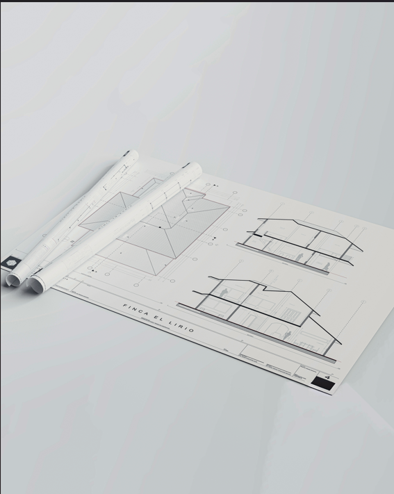 a paper plan with a pencil and a ruler