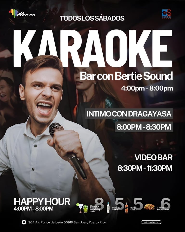 a man in a white shirt and a microphone in front of a karaoker