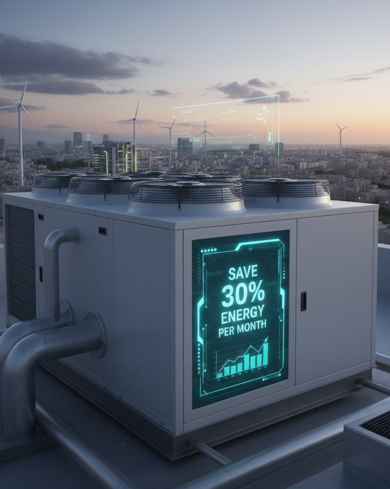 a large air conditioner on a roof top