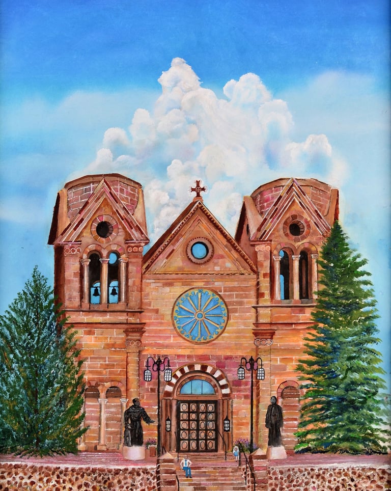 Basilica Cathedral Santa Fe by New Mexico Artist John Dick-Peddie