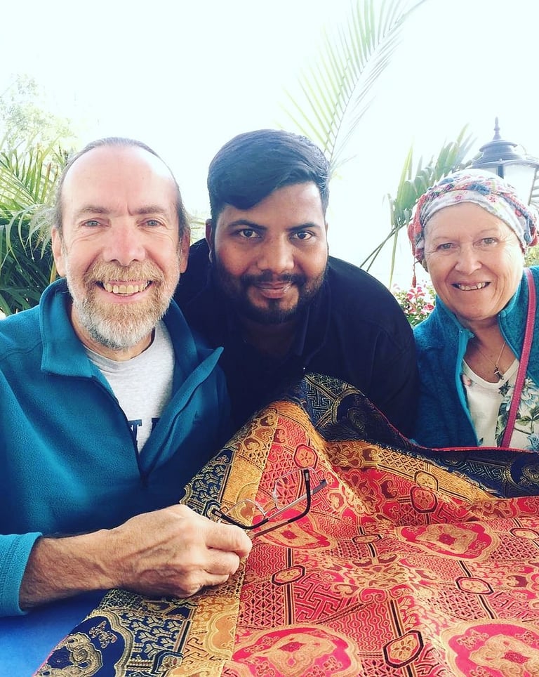 a man and woman posing for a picture