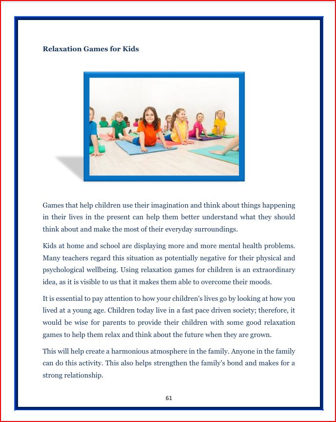 relaxation games for children page