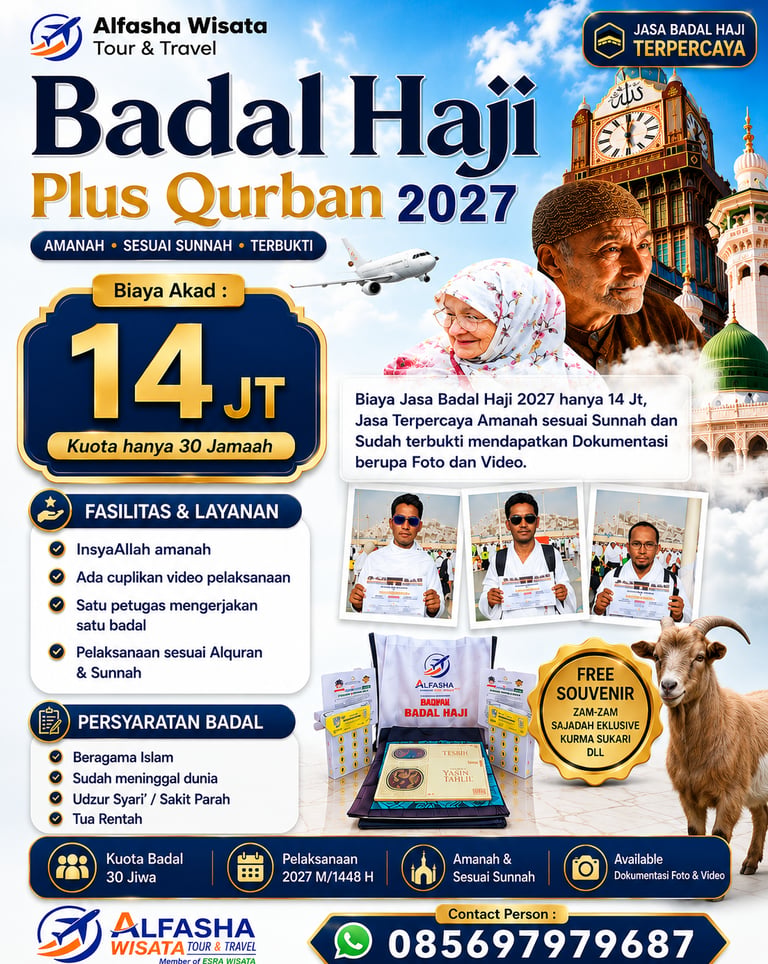 biaya badal haji plus qurban 2027 alfasha wisata