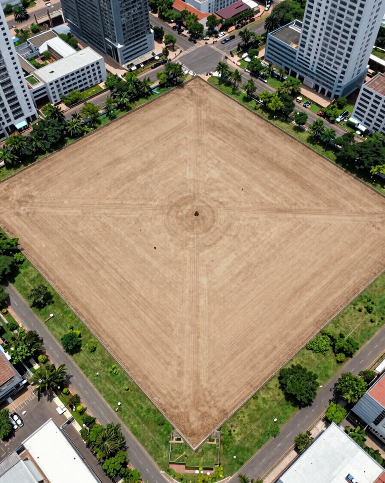 A high-angle drone photograph of a clean, level 1-acre land plot in Moulivakkam, surrounded by modern urban infrastructure and green patches.