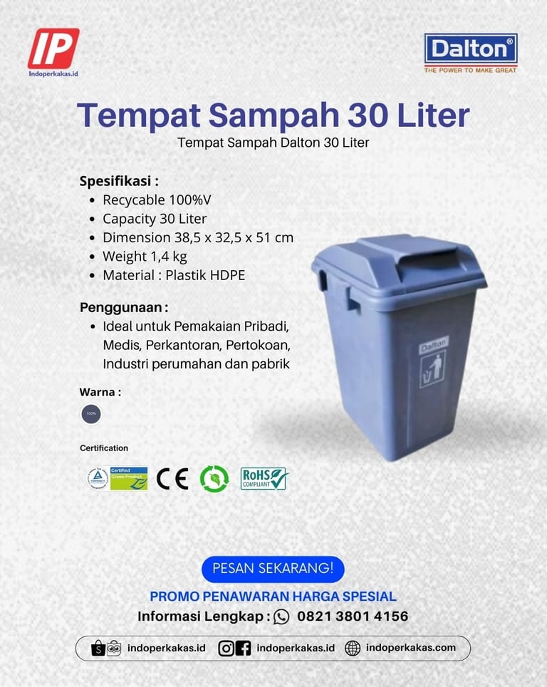 Tempat Sampah Dalton 30 Liter