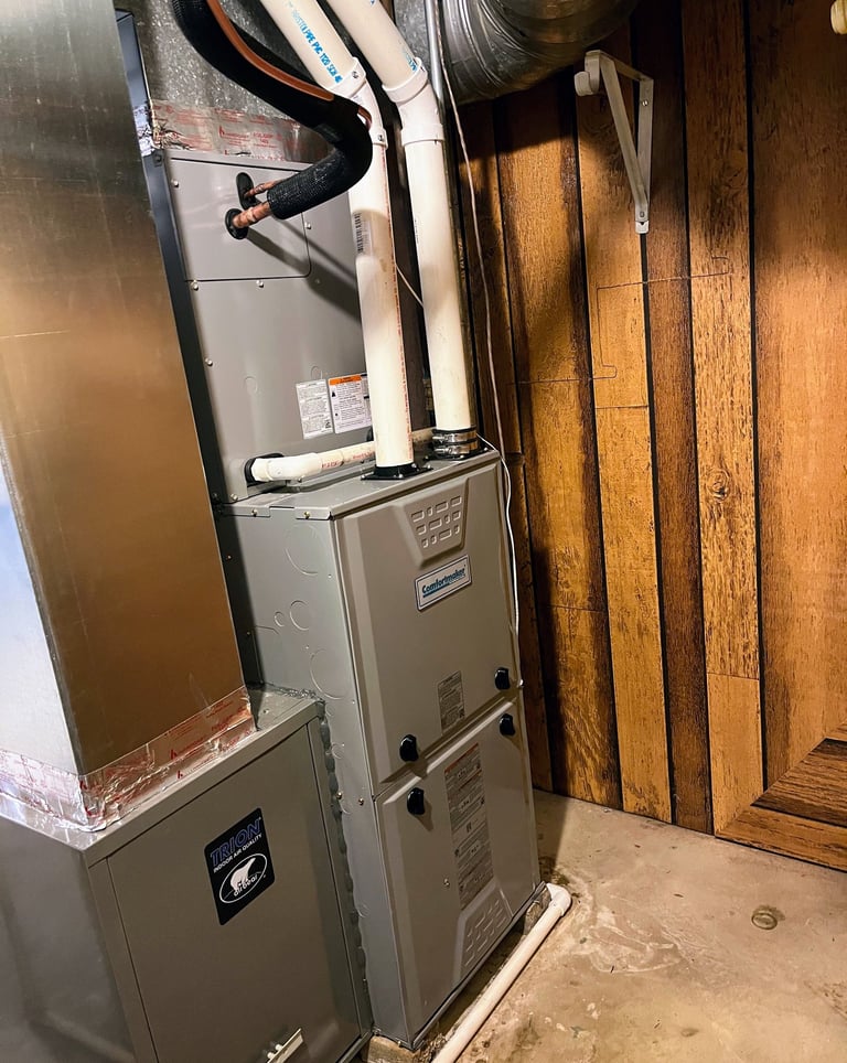 Furnace installed at a home in Waupun, WI by TRAG HVAC.
