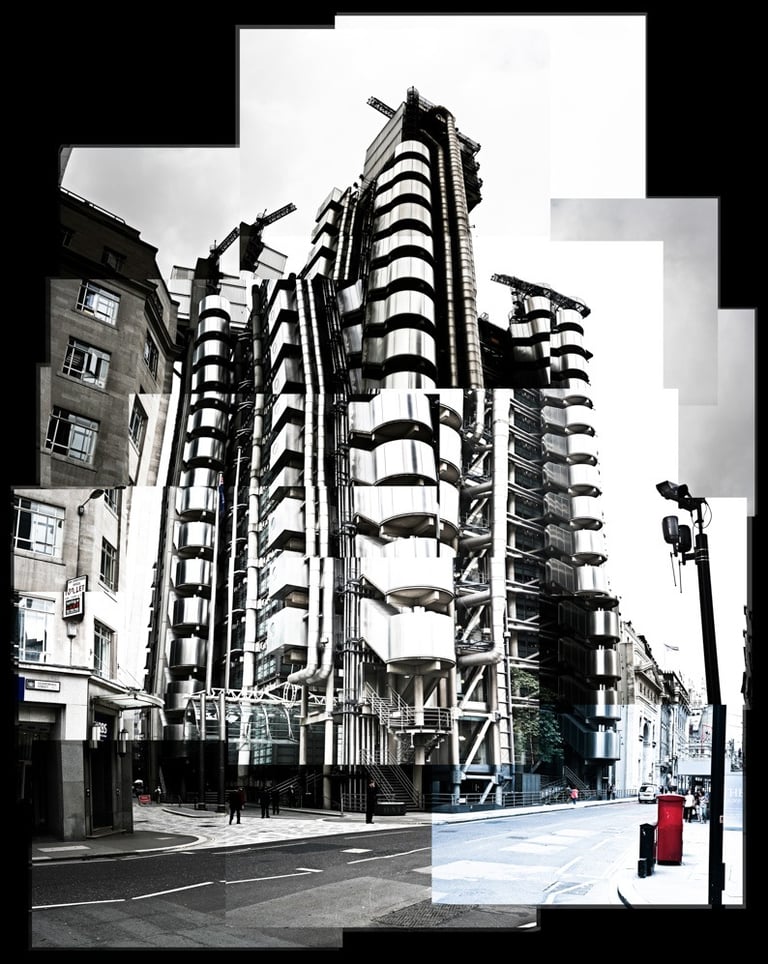 A very large photo joiner composition of The Lloyds of London building