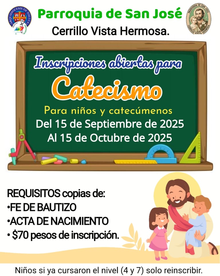 Inscripción al siguiente nivel de Catecismo.