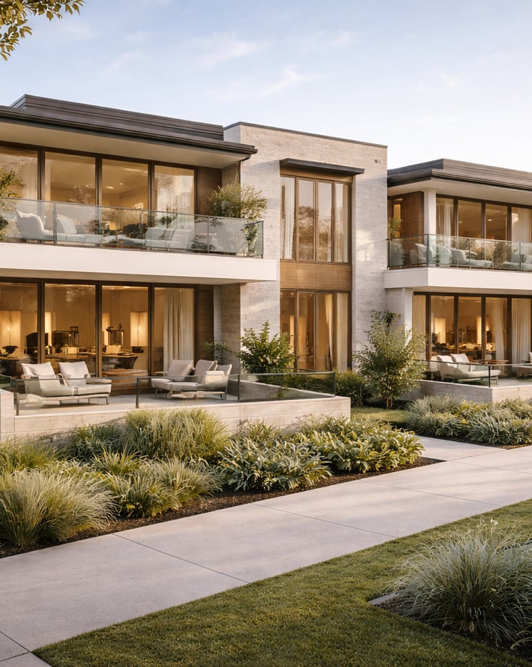 Modern apartment block representing downsizing and transition support in Sydney