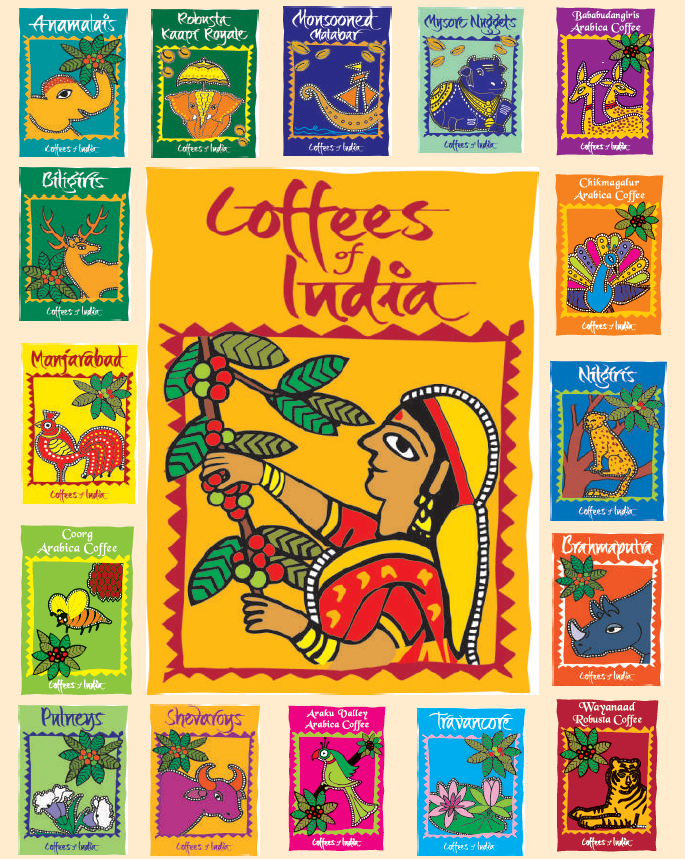 Varieties of coffee from India