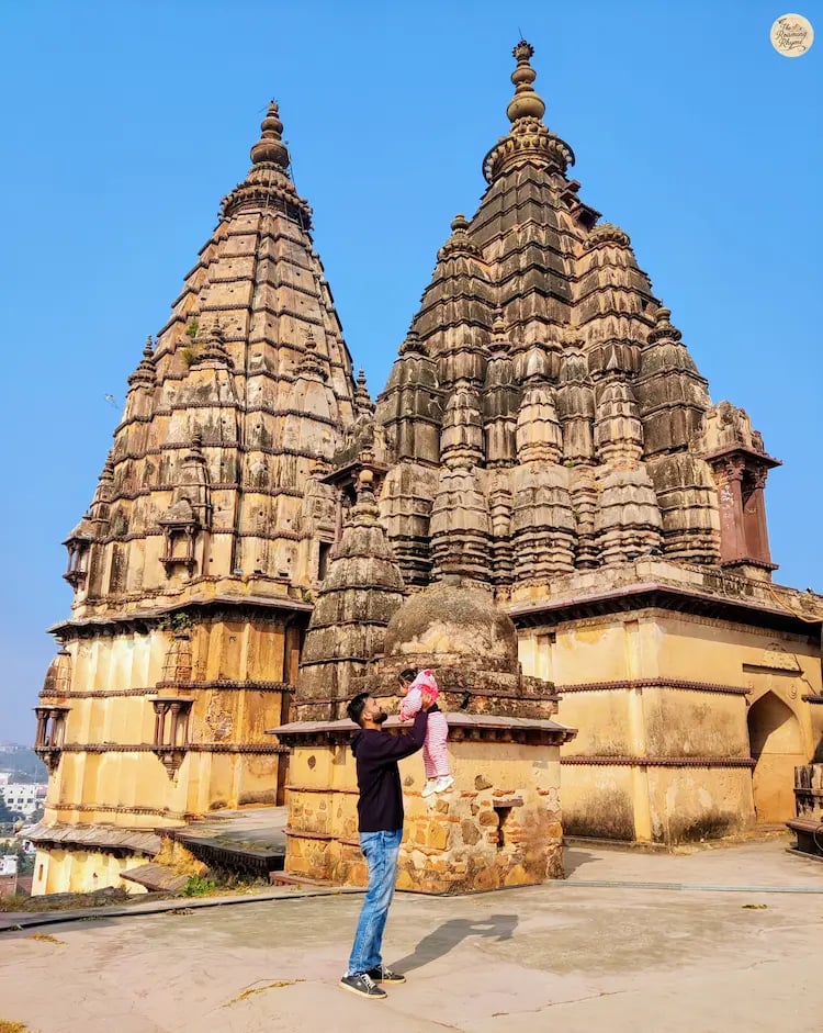 Standing above Orchha on the Chaturbhuj Temple's rooftop.