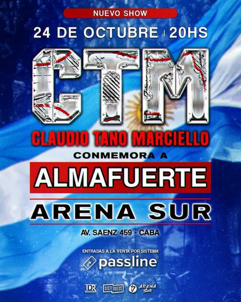 Flyer Claudio Tano Marciello en arena sur