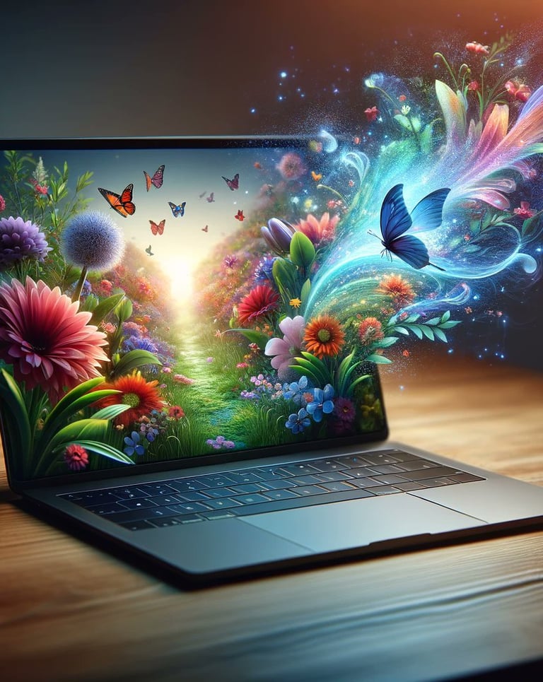 A beautiful scene merging nature and technology