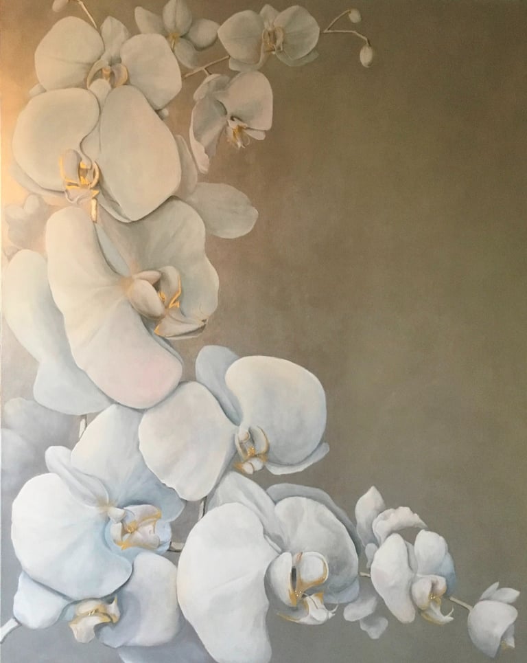 custom painting of orchids by marcine in pennington, nj