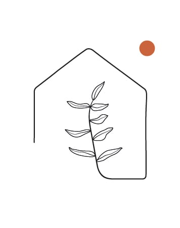 Logo picto Atelier Linoë, architecture interieur, design, maison, minimaliste, trait, filaire