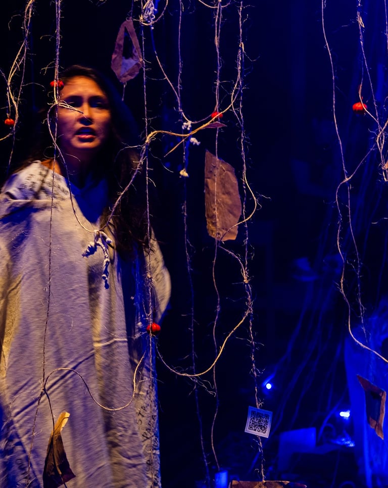 Performance-instalação Religare. Foto: Yasmin Alves