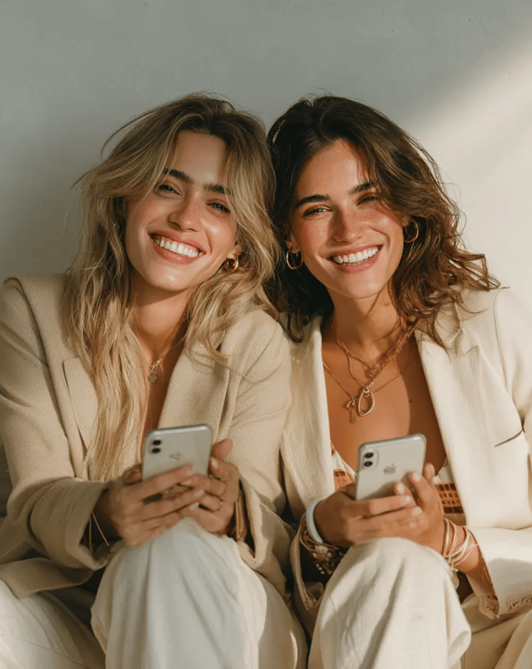 Candidatas jóvenes Talenty con iPhone