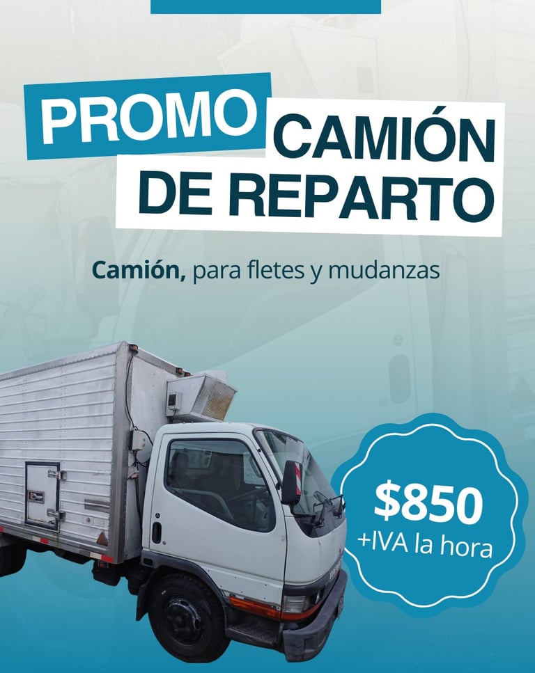 promo camión reparto $ 850 la hora