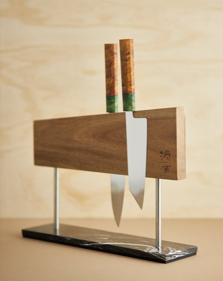 T H E   K N I F E   B L O C K by uzco - double sided free-standing magnetic knife block