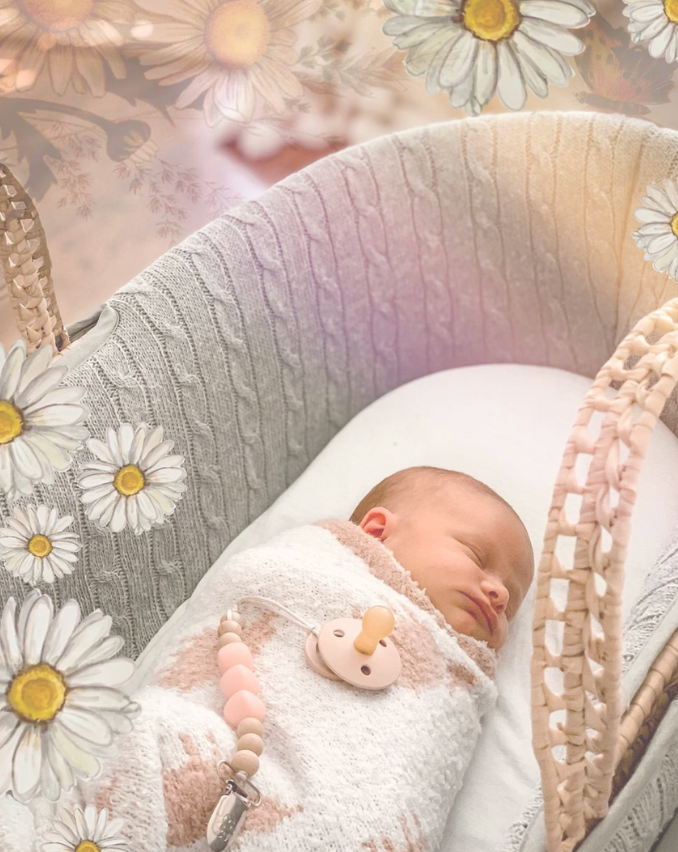 Sleeping newborn baby in cozy bassinet with gentle calming environment – Little Lala sleep support