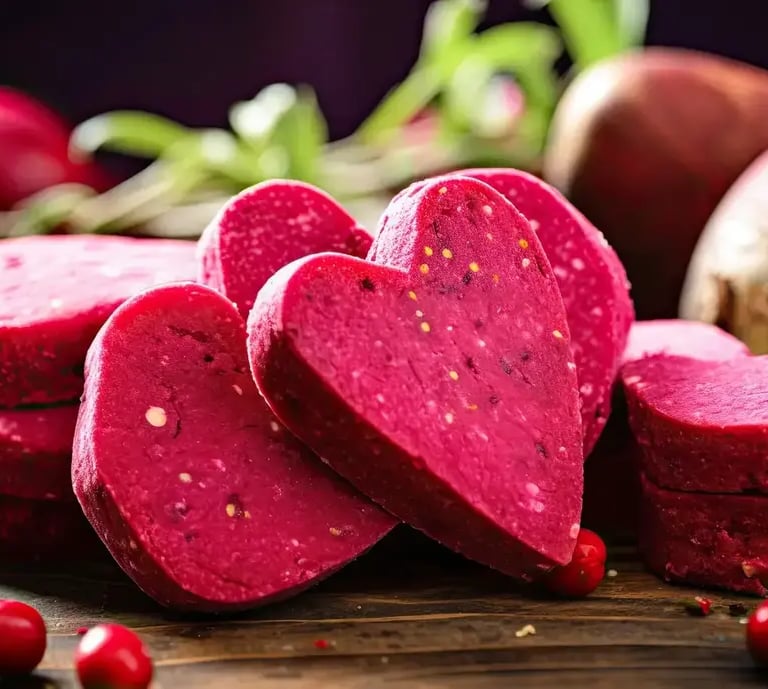 Galletas de corazón de remolacha