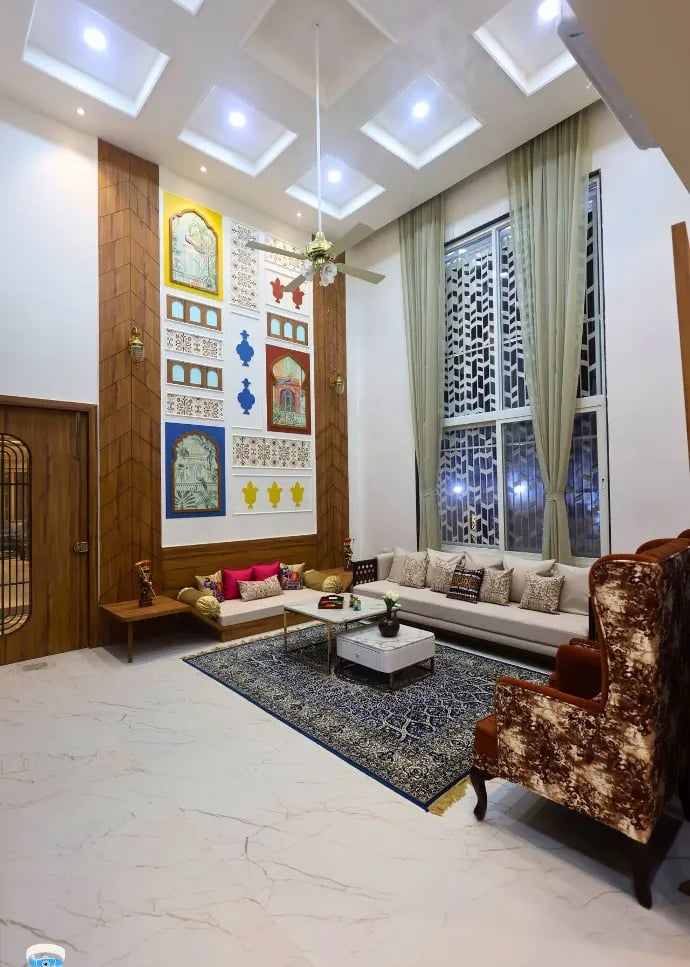 Deepa Bajaj Design Studio-Living Room Design with Sofa set 