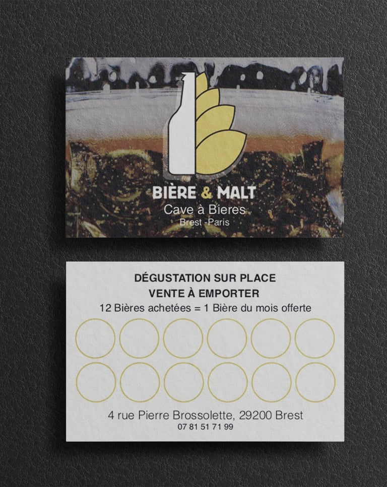 Logo Bière & Malt et carte de fidélité
