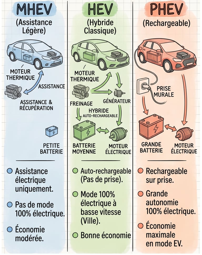 types voitures hybrides