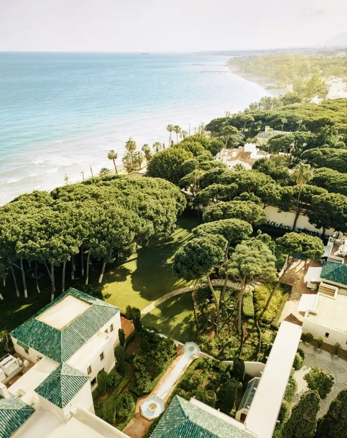 Aerial view of Villa El Rincon by the Mediterranean