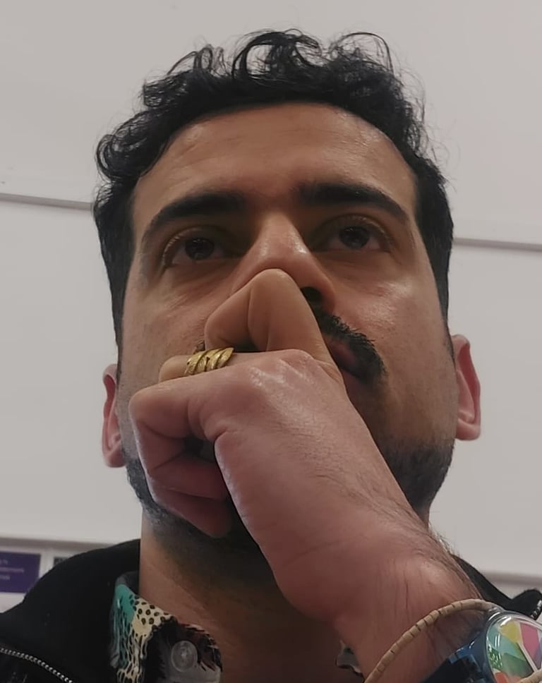 Mehdi Razi in Sherman theatre watching rehearsals producer director freelance Cardiff Wales theatre