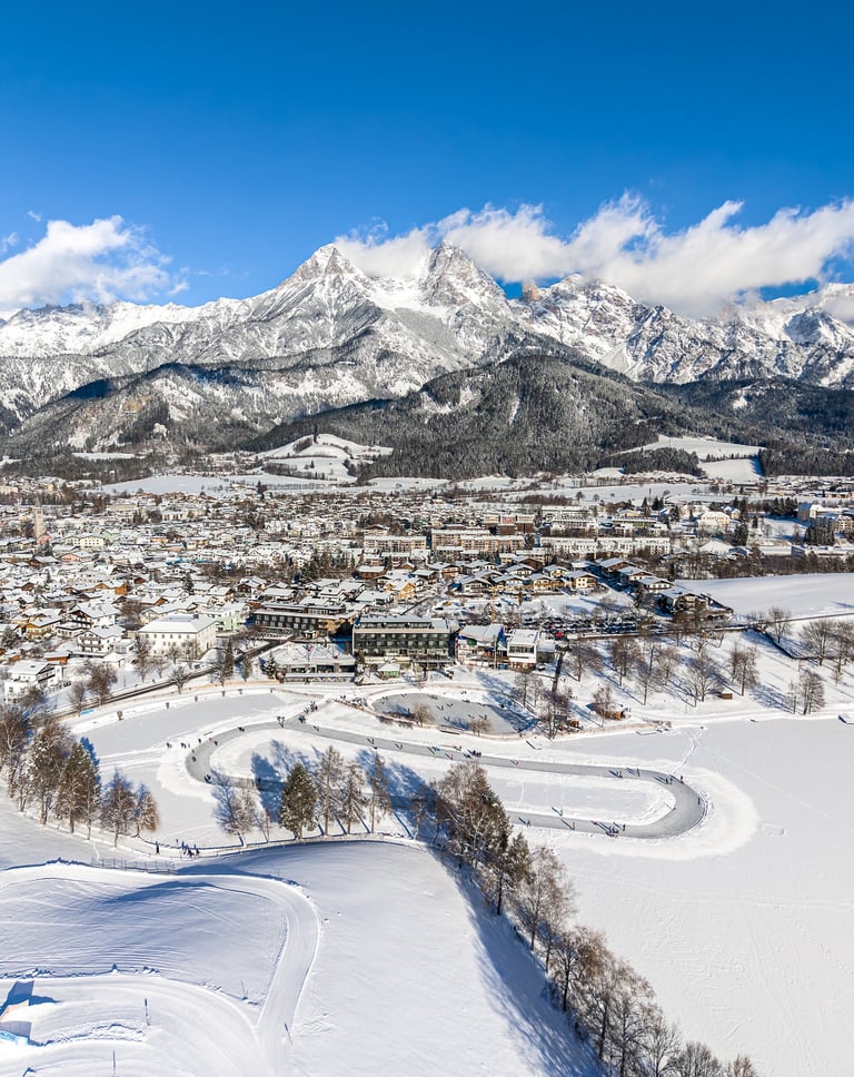 Saalfelden Drohnenaufnahmen im Winter