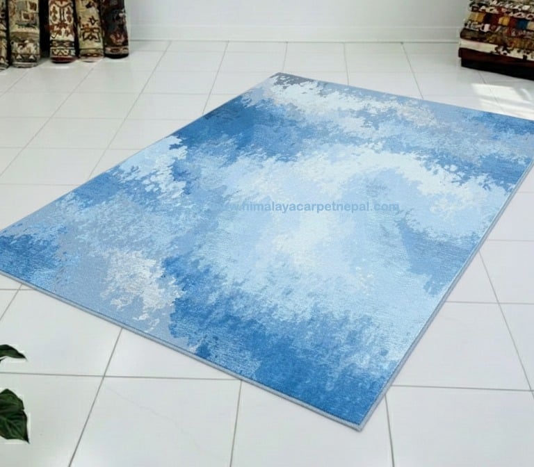 Custom Rugs - Abstract hand-knotted rug featuring a watercolor-inspired design / soft, blended tones