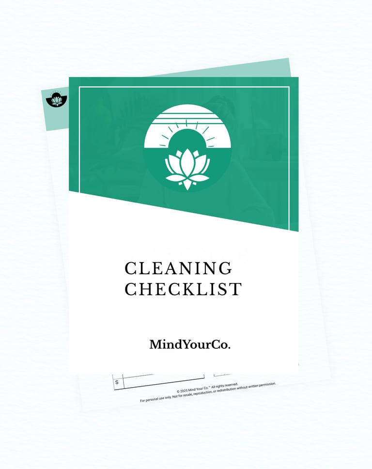 cleaning checklist mockup cover