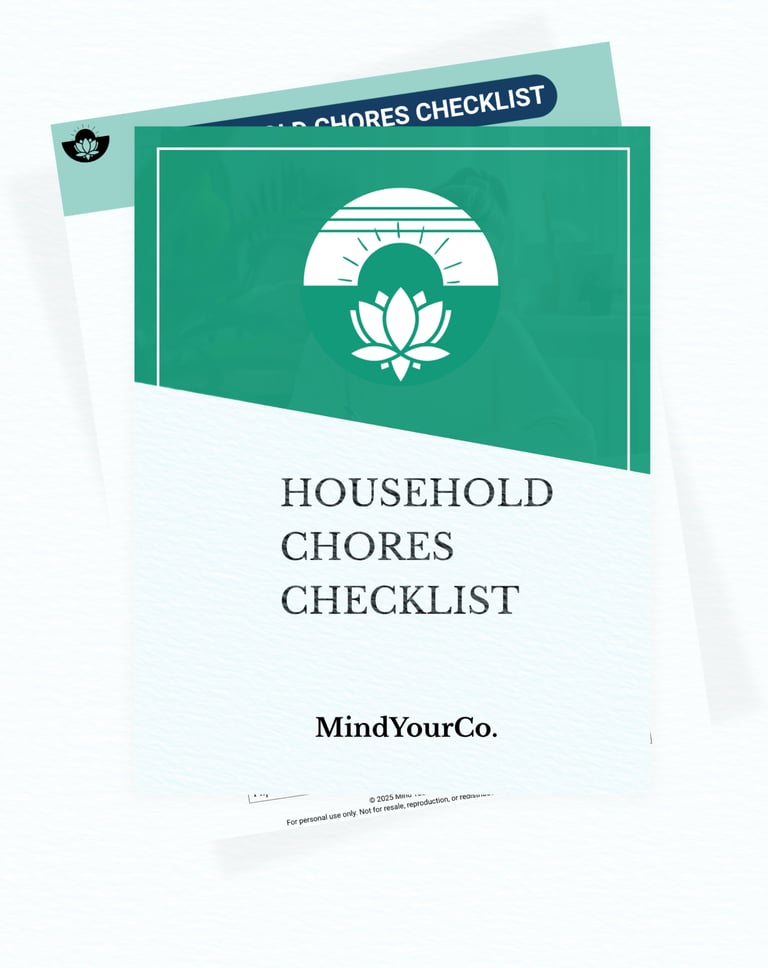 household chores checklist mockup cover