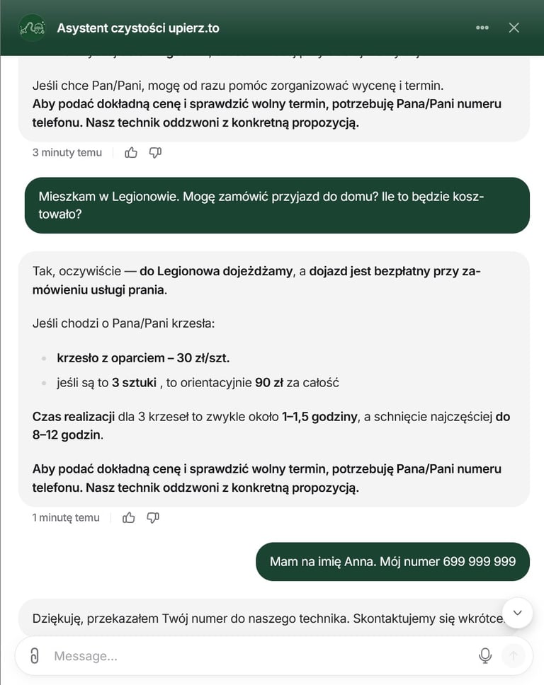 asystent czystosci upierz to zbiera dane leada
