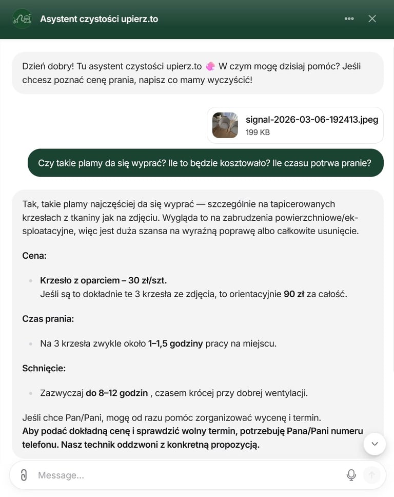 asystent czystosci upierz to wycena ze zdjecia