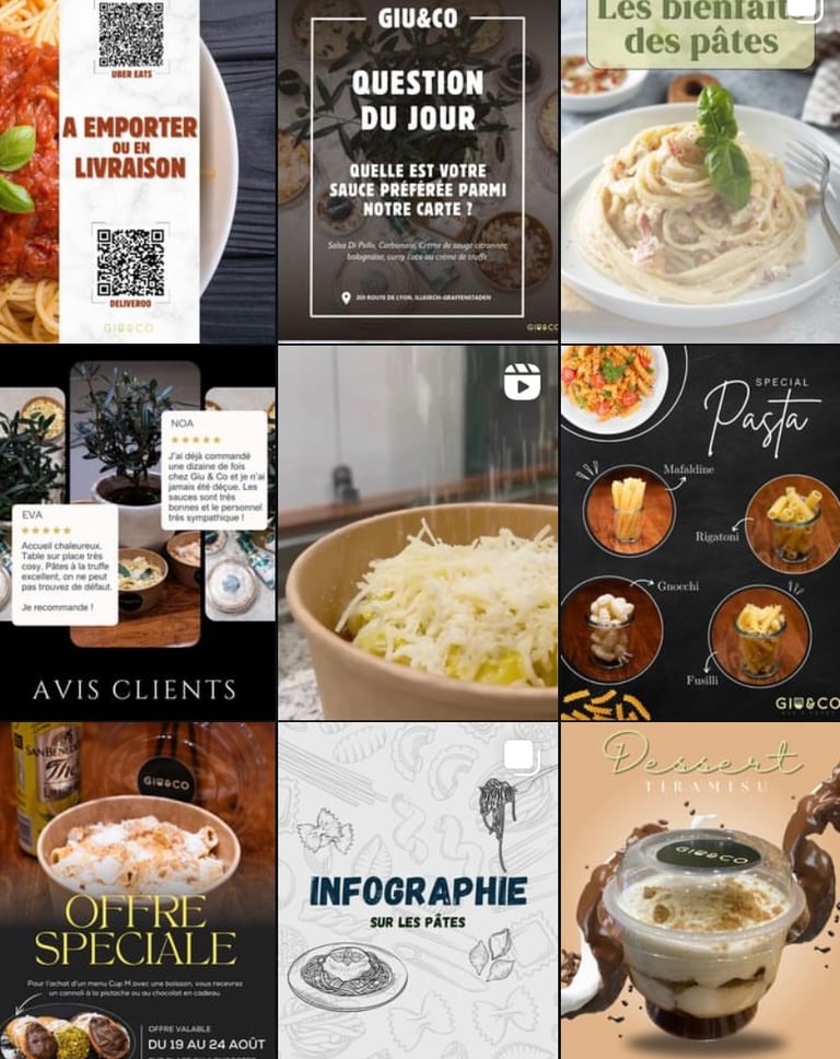 Feed d’un compte Instagram d’un client