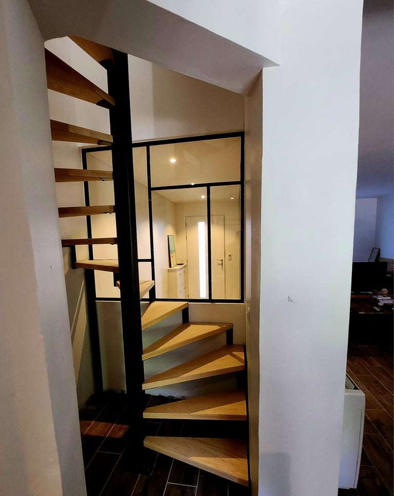 verrière Mondrian cage d'escalier 