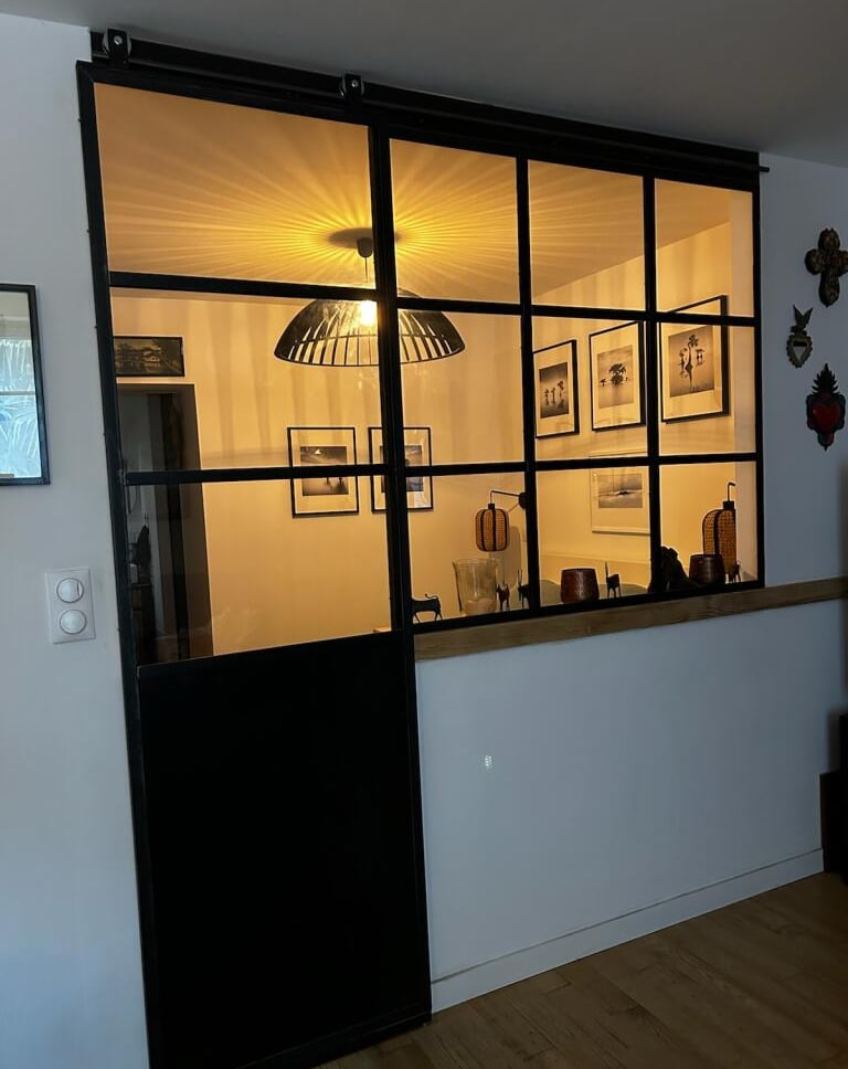 verrière et porte coulissante séparation chambre