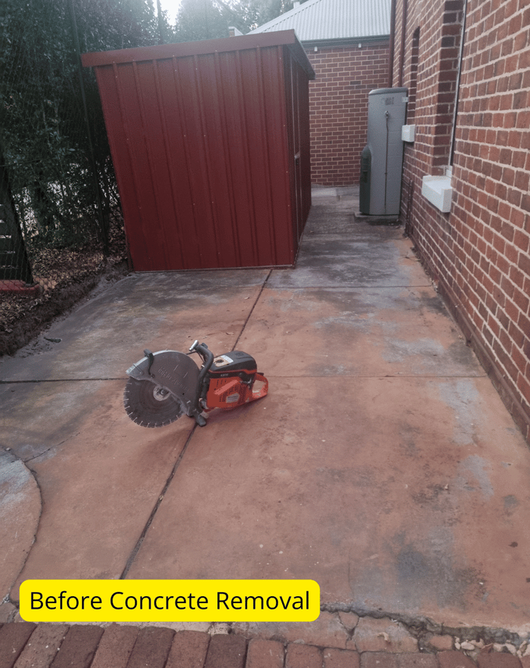 Before Concrete Cutting Perth