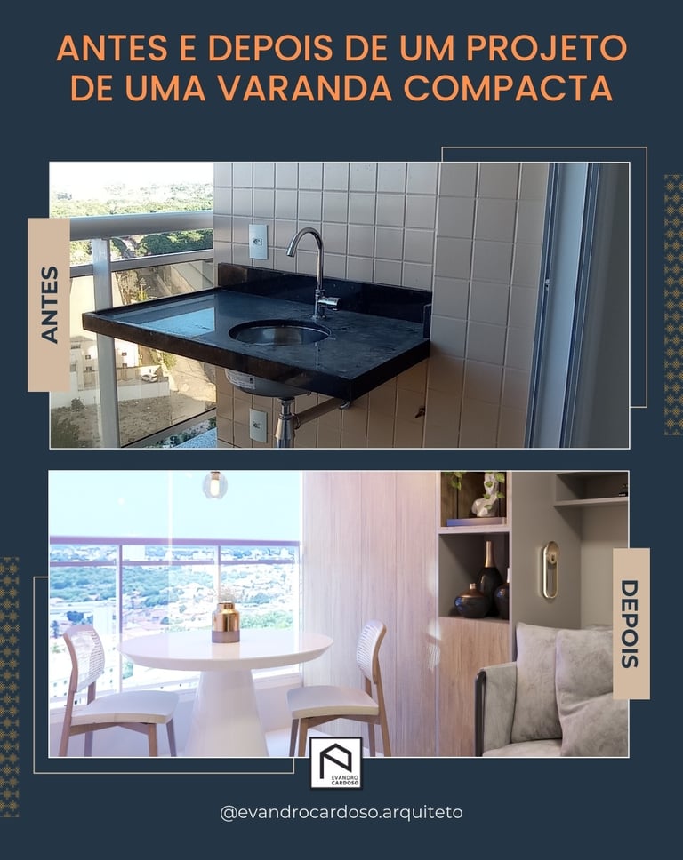 Projeto de Interiores e Reforma de Varanda de Apartamento Compacto em São Paulo