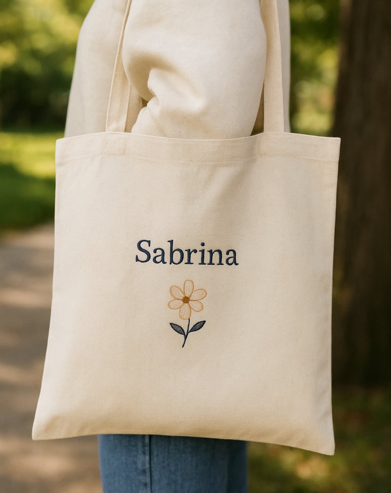 Geborduurde totebag - borduurstudio Stick-it