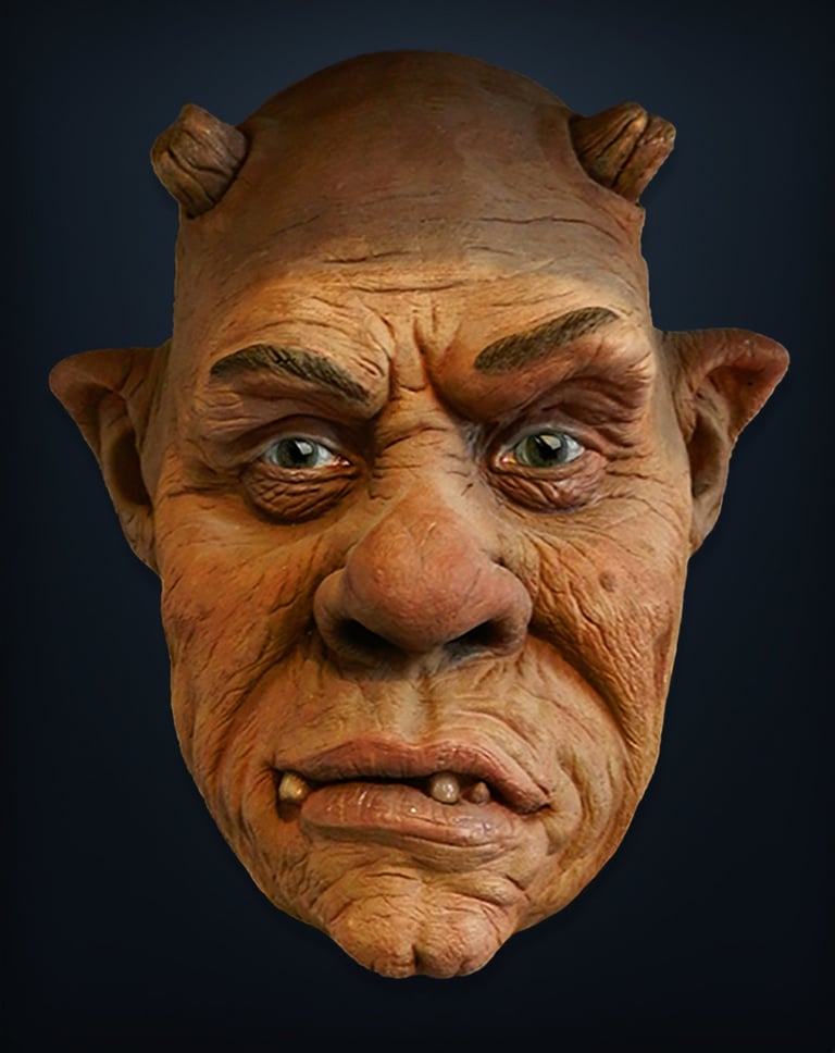 Fantasy troll character head sculpt produced with detailed 3D sculptural services