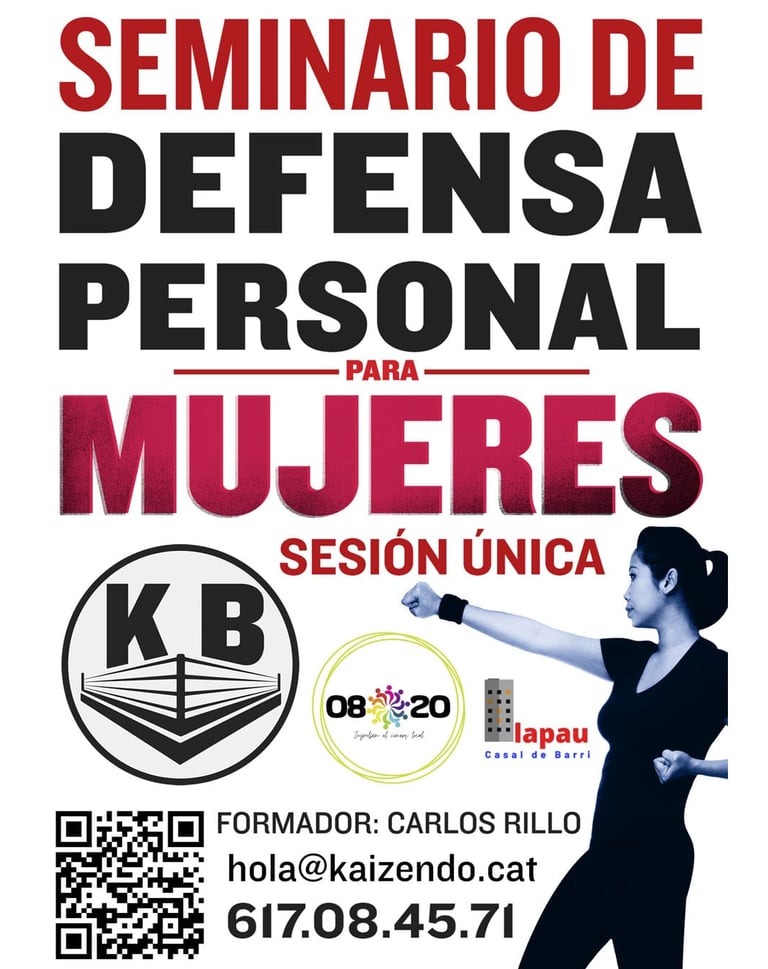 Cartel del seminario de defensa personal para mujeres