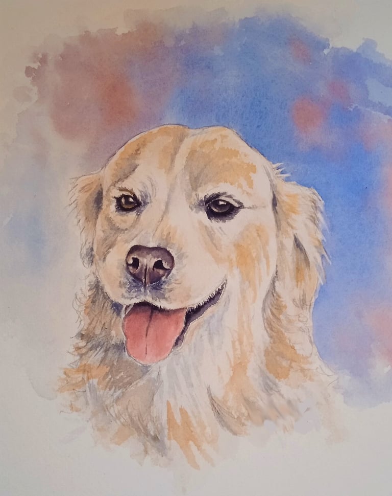 portrait aquarelle d'un chien