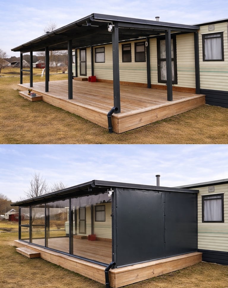 terasa su tentu prieš ir po