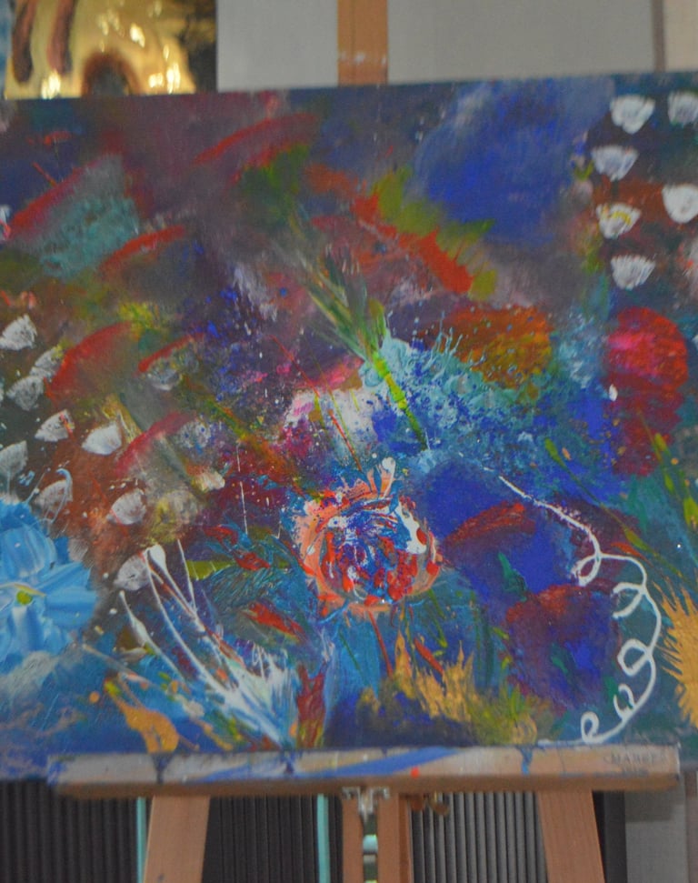 a painting of a painting of a painting of a flower